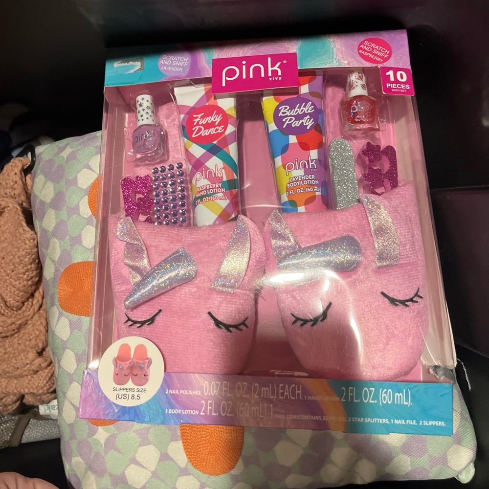 Pink Unicorn Nail Art Kit with Silver Accents